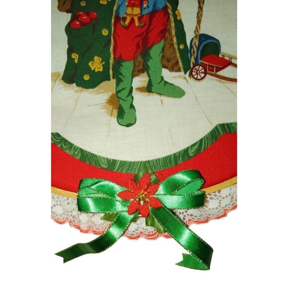 Christmas Decor Round Embroidery Hoop Wall Hanging Santa Vintage - Picture 5 of 6